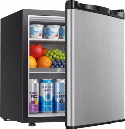 1.7 Cu.Ft Mini Fridge with Freezer, Silver