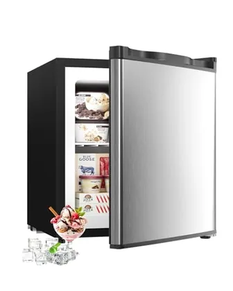 1.1 Cu.Ft Mini Fridge with Freezer, Stainless