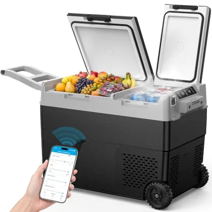 50 Qt 12V Car Refrigerator Dual Zone, Black