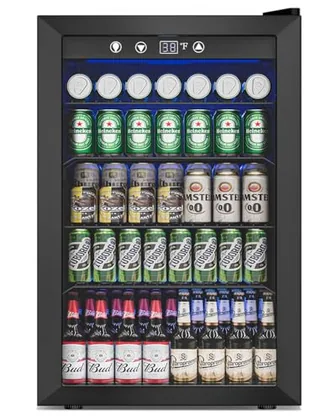 145-Can Beverage Refrigerator with Glass Door