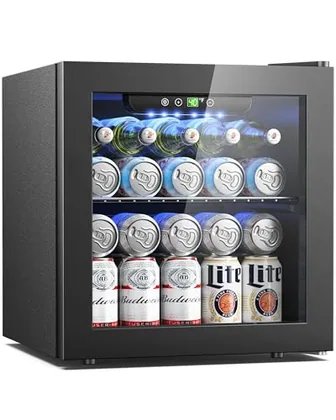50-Can Beverage Refrigerator with Glass Door