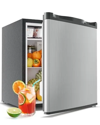 1.7 Cu.Ft Mini Fridge with Freezer, Silver