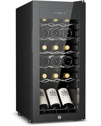 18-Bottle Wine Cooler, Black